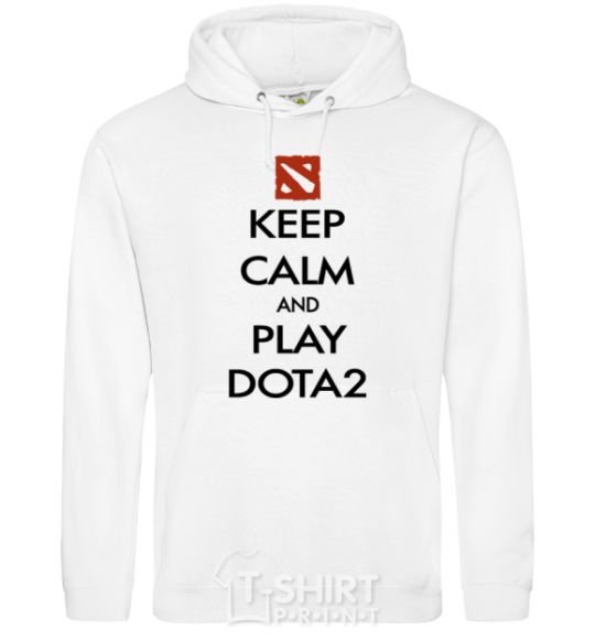 Men`s hoodie Keep calm and play Dota2 White фото