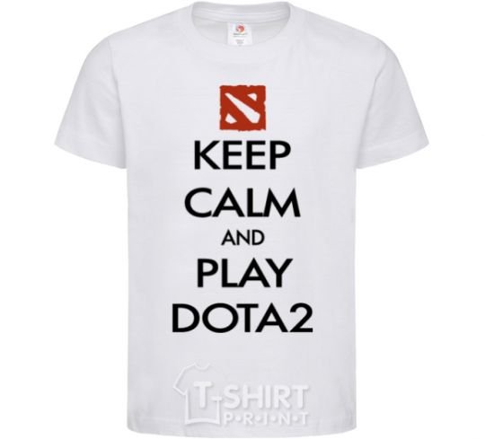 Kids T-shirt Keep calm and play Dota2 White фото