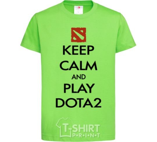 Kids T-shirt Keep calm and play Dota2 orchid-green фото