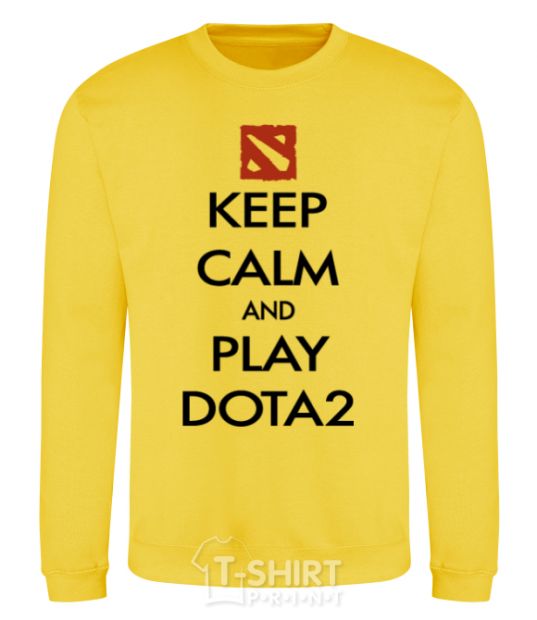 Sweatshirt Keep calm and play Dota2 yellow фото