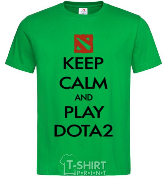 Мужская футболка Keep calm and play Dota2 Зеленый фото
