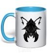 Mug with a colored handle Weaver sky-blue фото