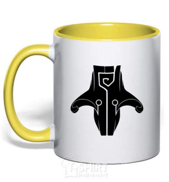 Mug with a colored handle Juggernaut yellow фото