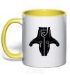 Mug with a colored handle Juggernaut yellow фото