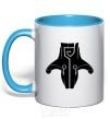 Mug with a colored handle Juggernaut sky-blue фото