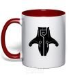 Mug with a colored handle Juggernaut red фото