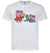 Men's T-Shirt Peppa and George and their toys White фото