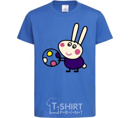 Kids T-shirt Hare and ball royal-blue фото