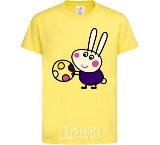 Kids T-shirt Hare and ball cornsilk фото