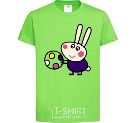 Kids T-shirt Hare and ball orchid-green фото