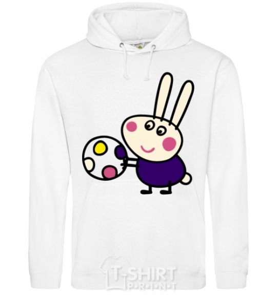 Men`s hoodie Hare and ball White фото