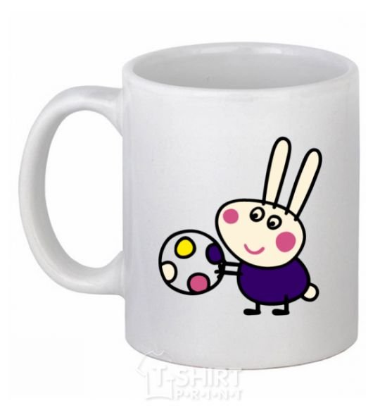 Ceramic mug Hare and ball White фото