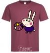 Men's T-Shirt Hare and ball burgundy фото