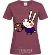 Women's T-shirt Hare and ball burgundy фото