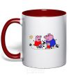 Mug with a colored handle A family in a puddle red фото