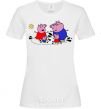 Women's T-shirt A family in a puddle White фото