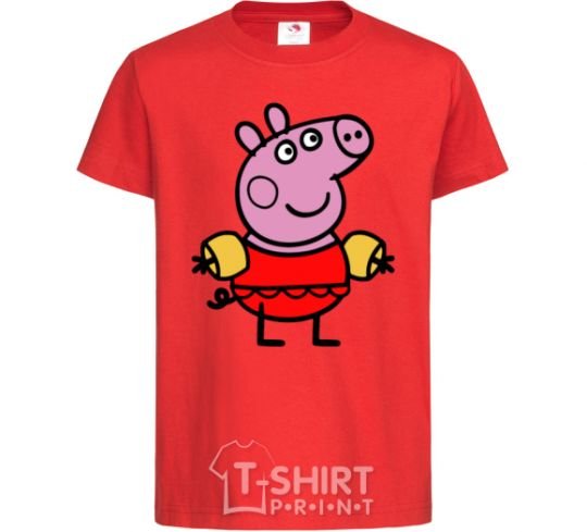 Kids T-shirt Peppa in a swimsuit red фото