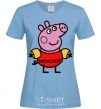 Women's T-shirt Peppa in a swimsuit sky-blue фото