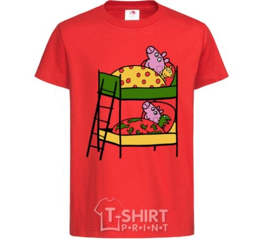 Kids T-shirt Peppa and George's dream red фото