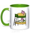 Mug with a colored handle Peppa and George's dream kelly-green фото