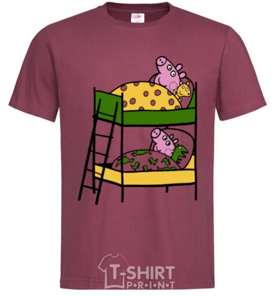 Men's T-Shirt Peppa and George's dream burgundy фото