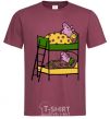 Men's T-Shirt Peppa and George's dream burgundy фото