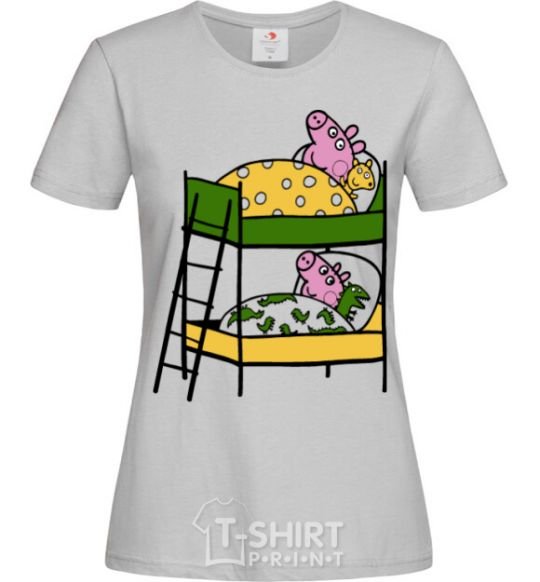 Women's T-shirt Peppa and George's dream grey фото