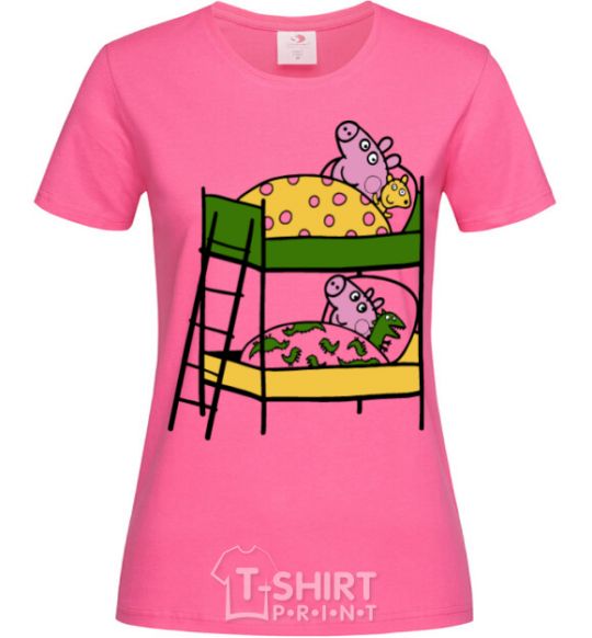 Женская футболка Пеппа и Джордж сон Ярко-розовый фото
