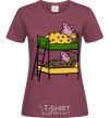 Women's T-shirt Peppa and George's dream burgundy фото