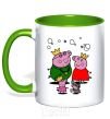 Mug with a colored handle A family of kings kelly-green фото