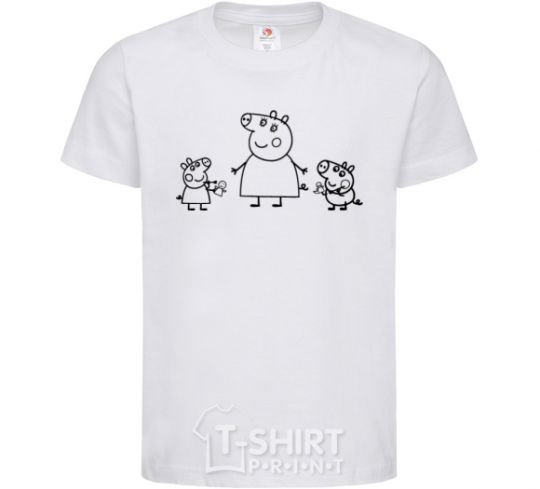 Kids T-shirt Peppa Pig Mama and George White фото