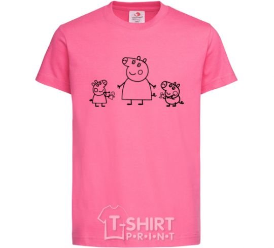 Kids T-shirt Peppa Pig Mama and George heliconia фото