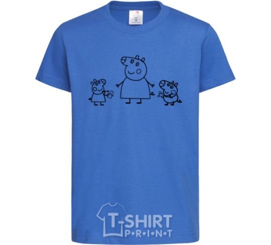 Kids T-shirt Peppa Pig Mama and George royal-blue фото