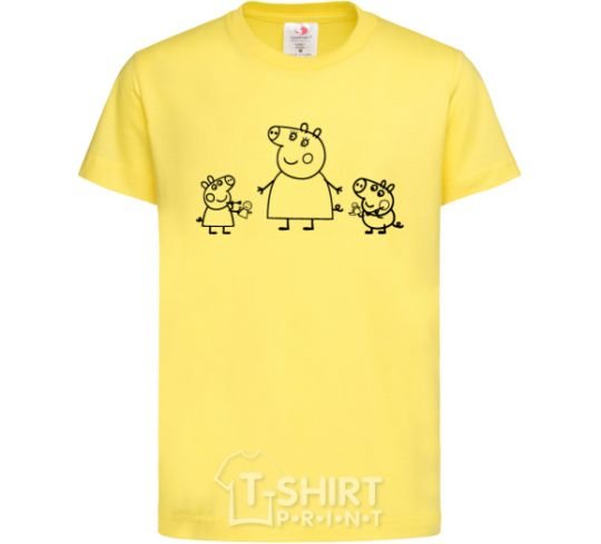 Kids T-shirt Peppa Pig Mama and George cornsilk фото