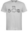 Men's T-Shirt Peppa Pig Mama and George grey фото