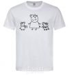 Men's T-Shirt Peppa Pig Mama and George White фото