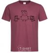 Men's T-Shirt Peppa Pig Mama and George burgundy фото