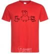 Men's T-Shirt Peppa Pig Mama and George red фото