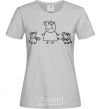 Women's T-shirt Peppa Pig Mama and George grey фото