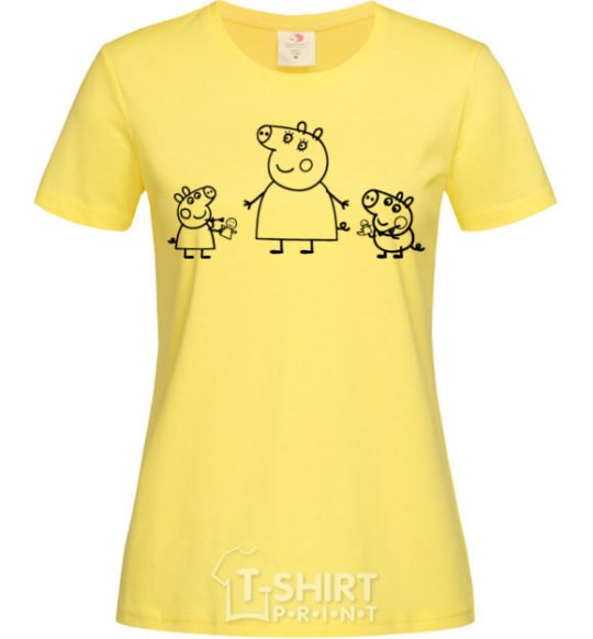 Женская футболка Пеппа мама Свинка и Джрдж Лимонный фото