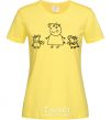 Women's T-shirt Peppa Pig Mama and George cornsilk фото