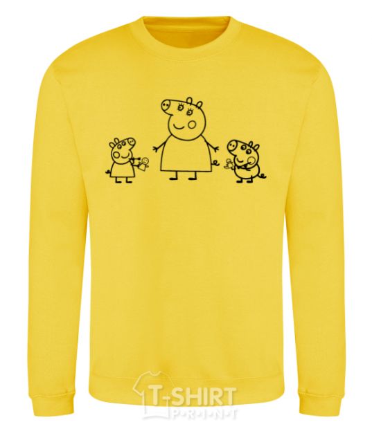 Sweatshirt Peppa Pig Mama and George yellow фото