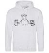 Men`s hoodie Peppa Pig Mama and George sport-grey фото