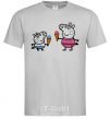 Men's T-Shirt Peppa and George with ice cream grey фото