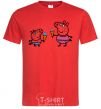 Men's T-Shirt Peppa and George with ice cream red фото