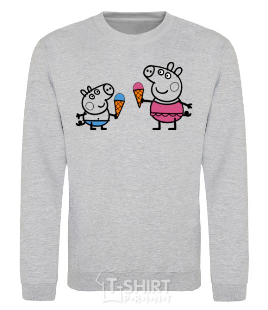 Sweatshirt Peppa and George with ice cream sport-grey фото