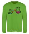Sweatshirt Peppa and George with ice cream orchid-green фото