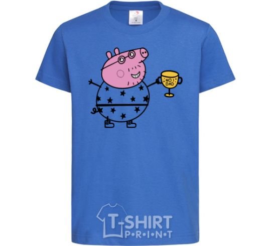 Kids T-shirt Daddy Pig Number One royal-blue фото