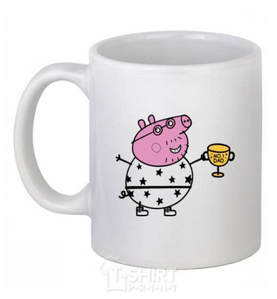 Ceramic mug Daddy Pig Number One White фото