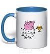 Mug with a colored handle Daddy Pig Number One royal-blue фото